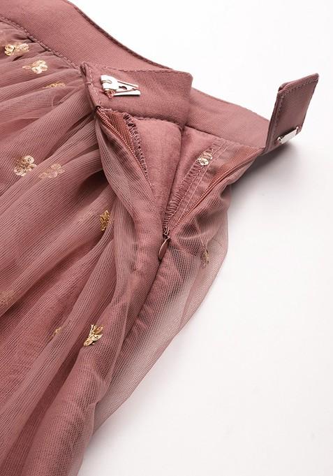 Pink Sequinned Blended Lehenga Choli