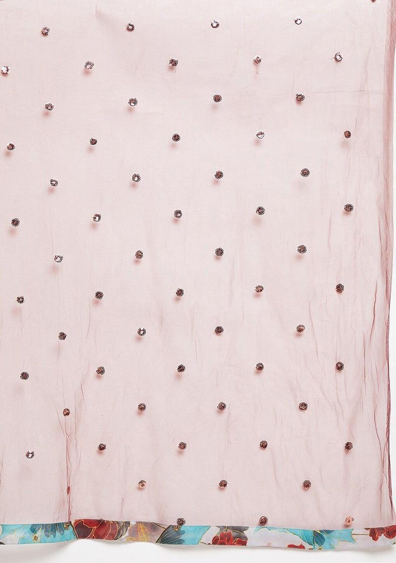 Blue Printed Blended Lehenga Choli