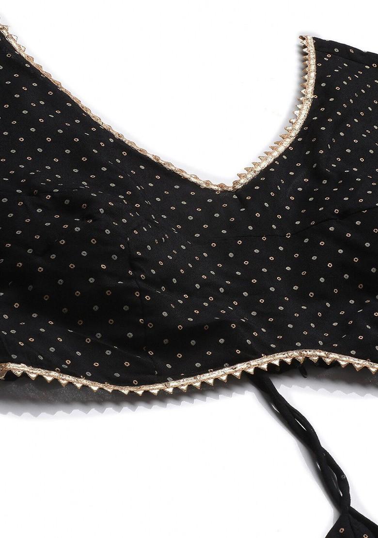 Black Printed Blended Lehenga Choli