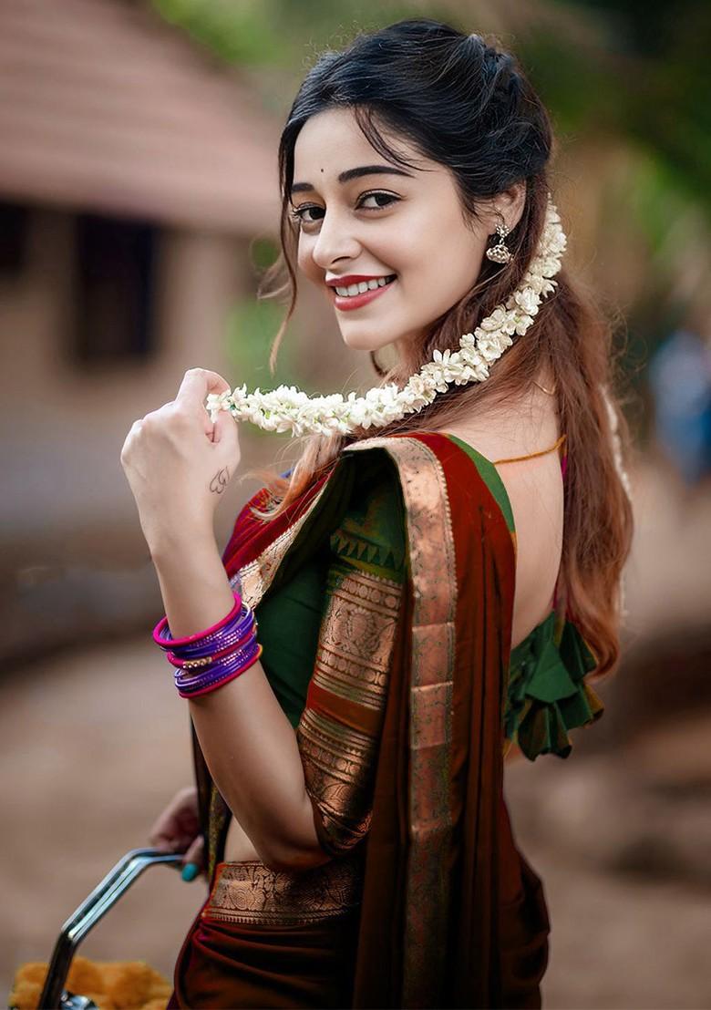 Green Woven Design Blended Lehenga Choli - Indya