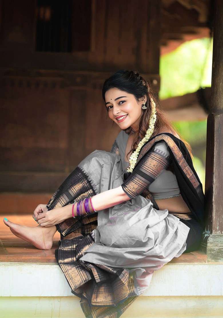 Black Emboridered Blended Lehenga Choli - Indya