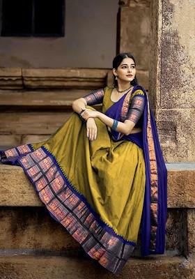 Gold Zari Work Blended Lehenga Choli