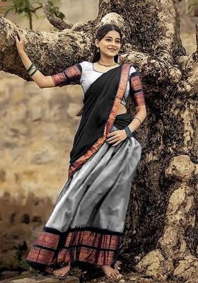 White Emboridered Blended Lehenga Choli