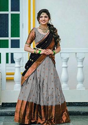 White Emboridered Blended Lehenga Choli