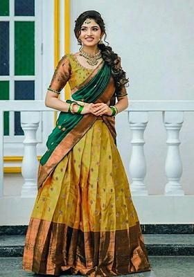 Gold Emboridered Blended Lehenga Choli