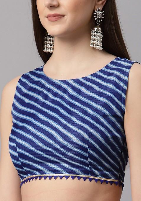 Pink Printed Blended Lehenga Choli