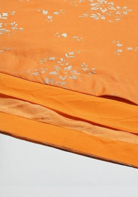 Yellow Printed Blended Lehenga Choli