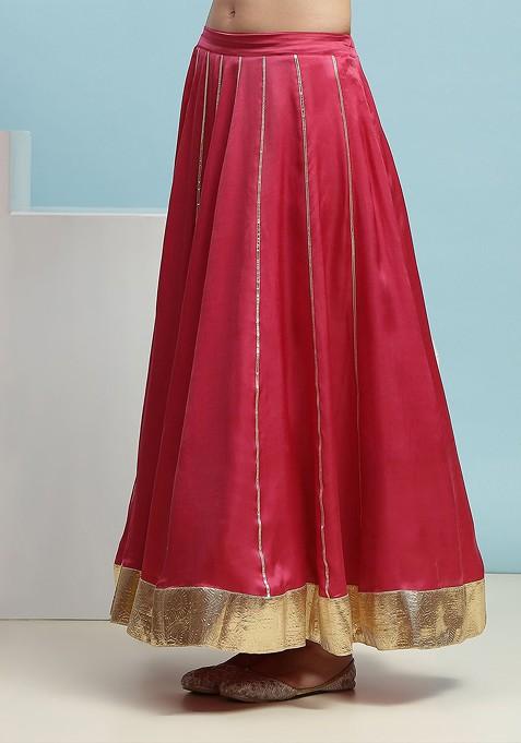 Pink Emboridered Blended Lehenga Choli