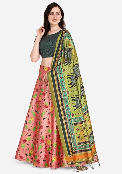 Pink Emboridered Blended Lehenga Choli — view on Indya