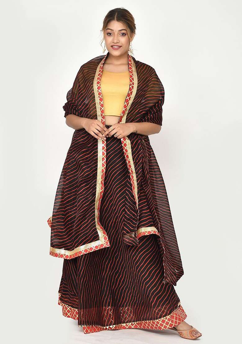 Black Emboridered Blended Lehenga Choli - Indya