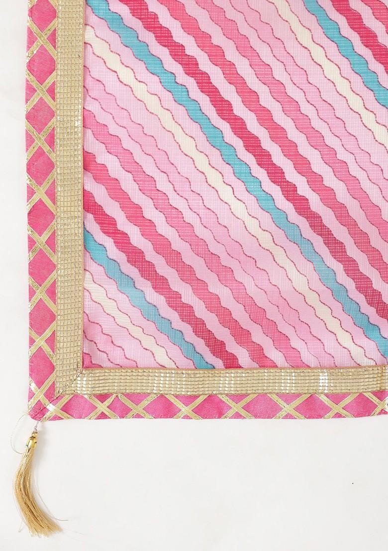 Pink Emboridered Blended Lehenga Choli