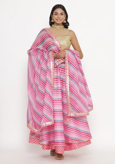 Pink Emboridered Blended Lehenga Choli