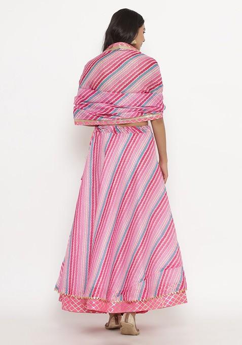 Pink Emboridered Blended Lehenga Choli