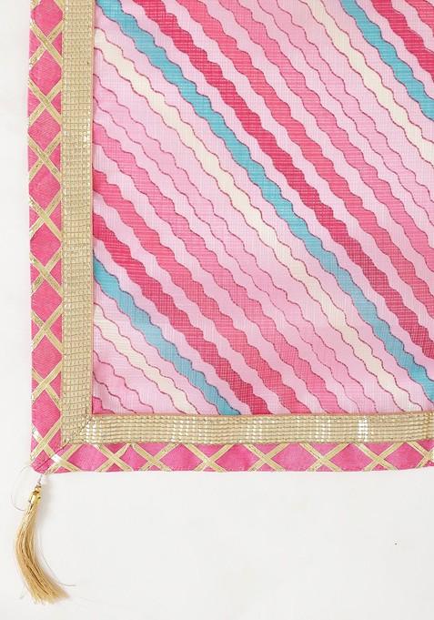 Pink Emboridered Blended Lehenga Choli