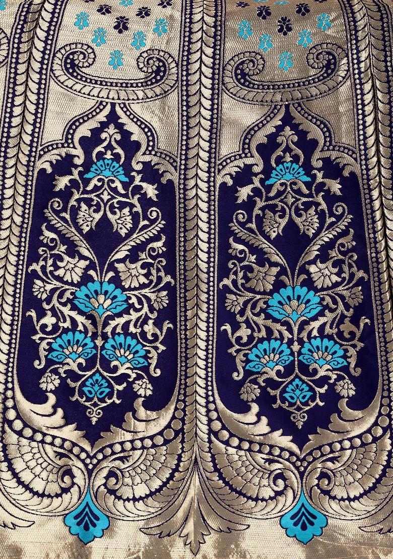 Blue Emboridered Blended Lehenga Choli - Indya