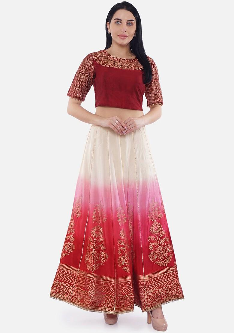Maroon Emboridered Blended Lehenga Choli