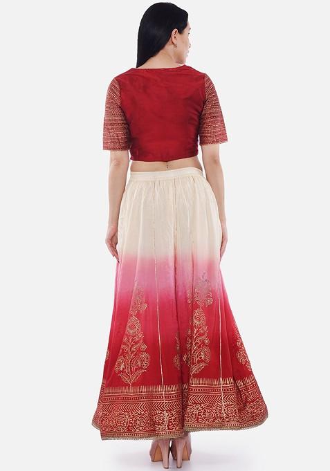 Maroon Emboridered Blended Lehenga Choli