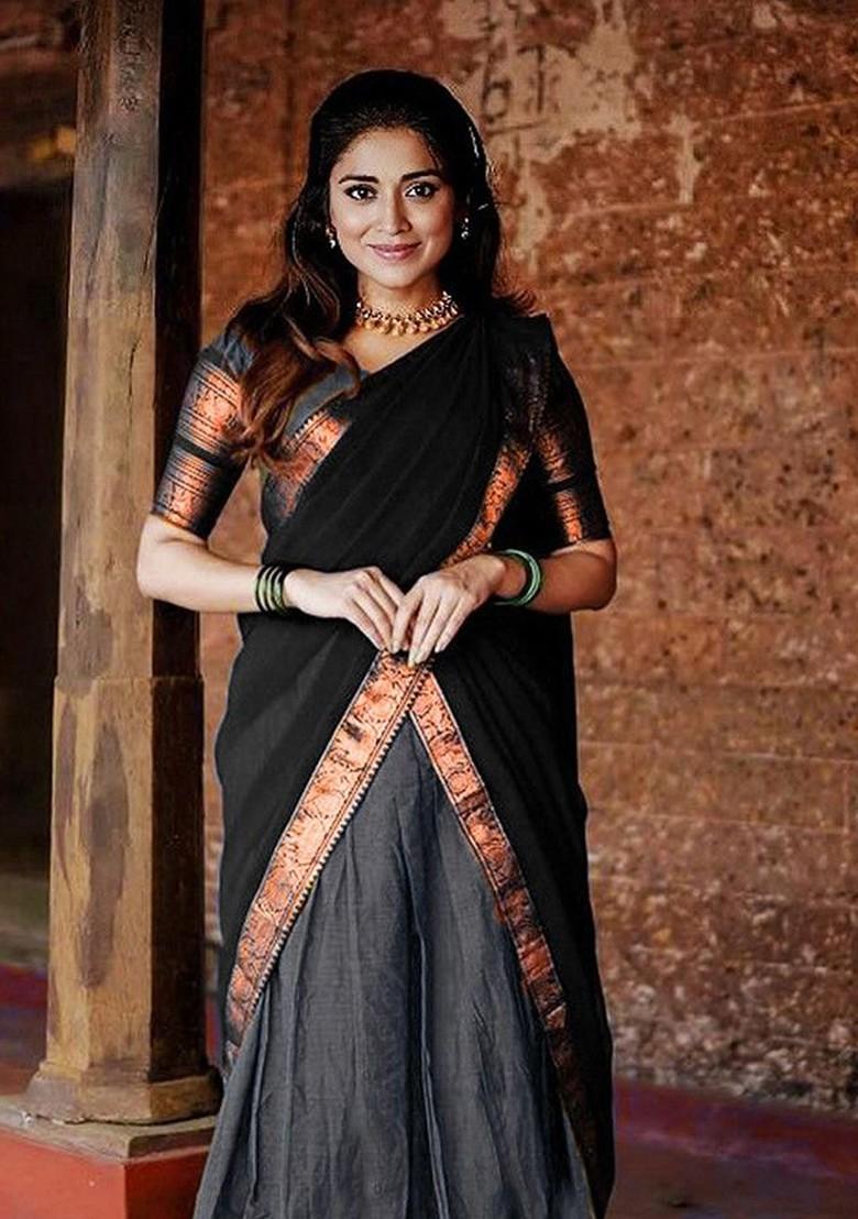 Grey Emboridered Blended Lehenga Choli - Indya