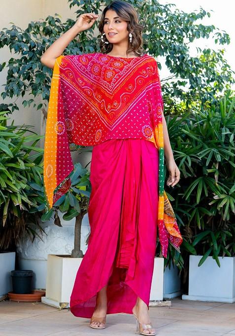Pink Printed Blended Lehenga Choli