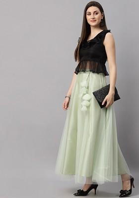 Sea Green Emboridered Blended Lehenga Choli