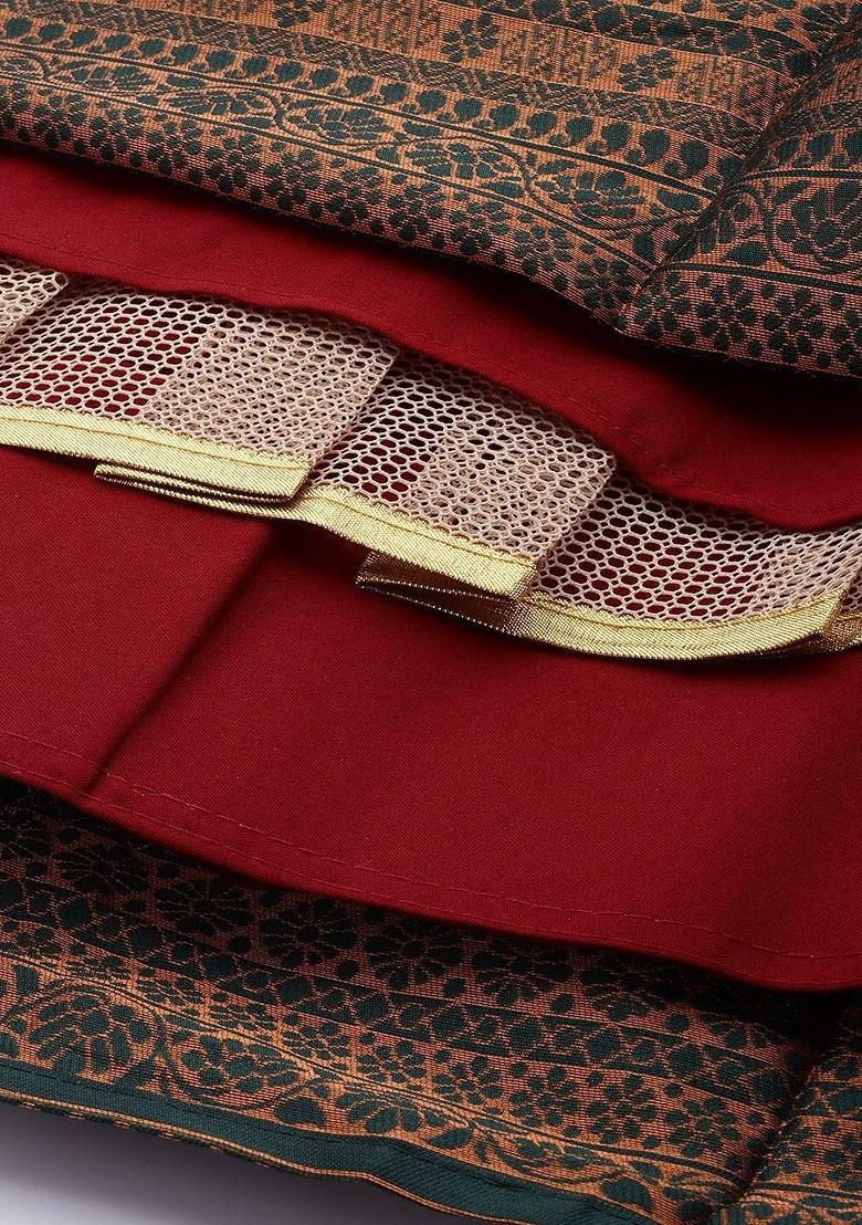 Maroon Emboridered Blended Lehenga Choli - Indya