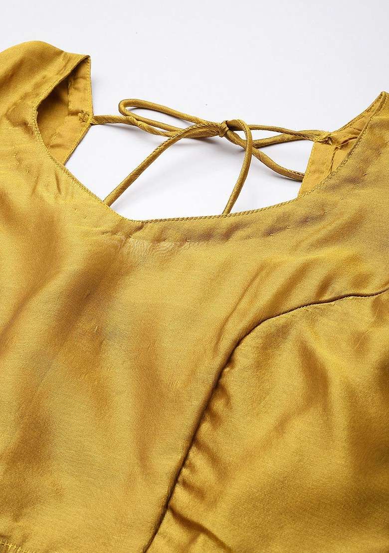 Yellow Emboridered Blended Lehenga Choli - Indya