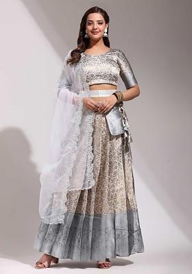 Gold Emboridered Blended Lehenga Choli