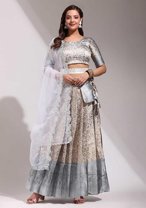 Gold Emboridered Blended Lehenga Choli