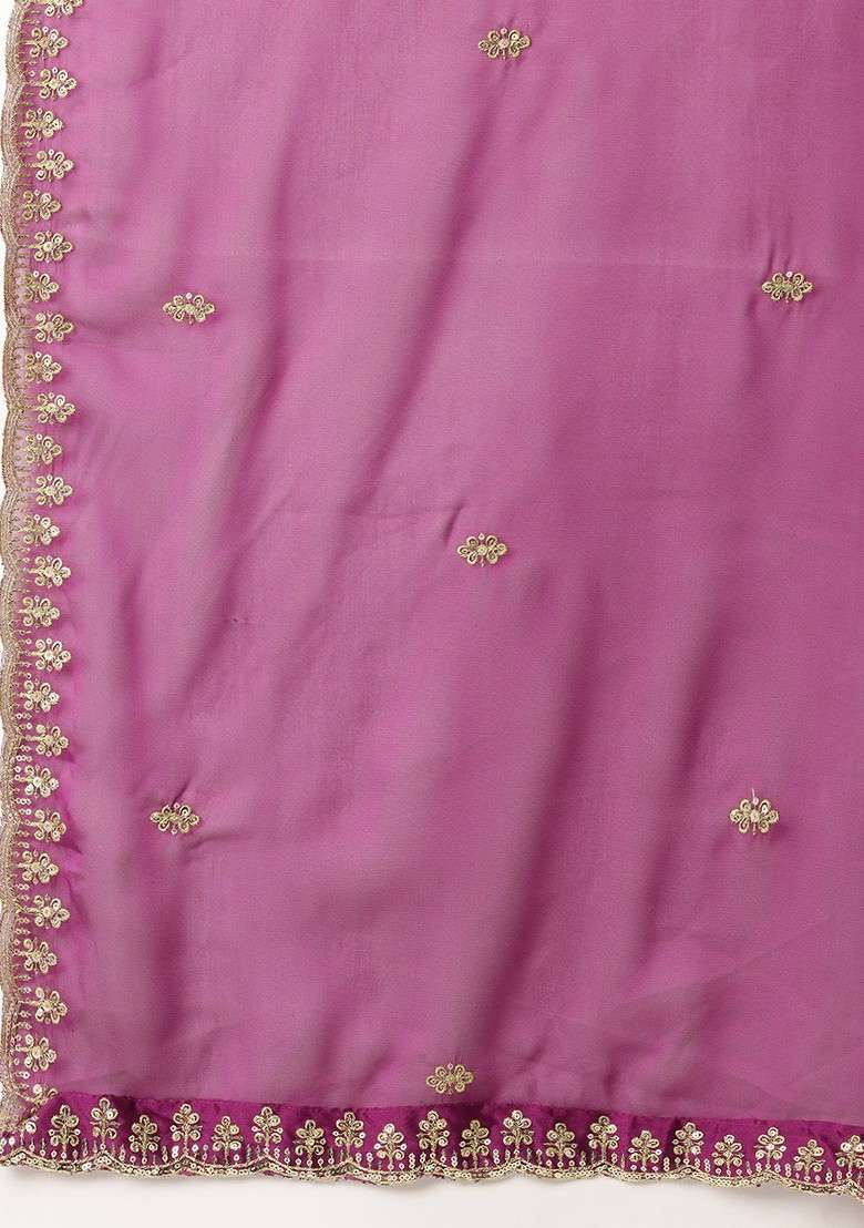 Cream Sequinned Blended Lehenga Choli - Indya