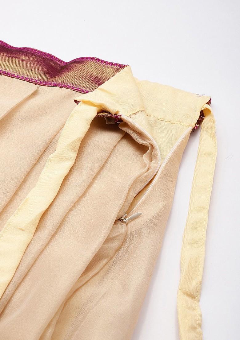 Cream Sequinned Blended Lehenga Choli - Indya