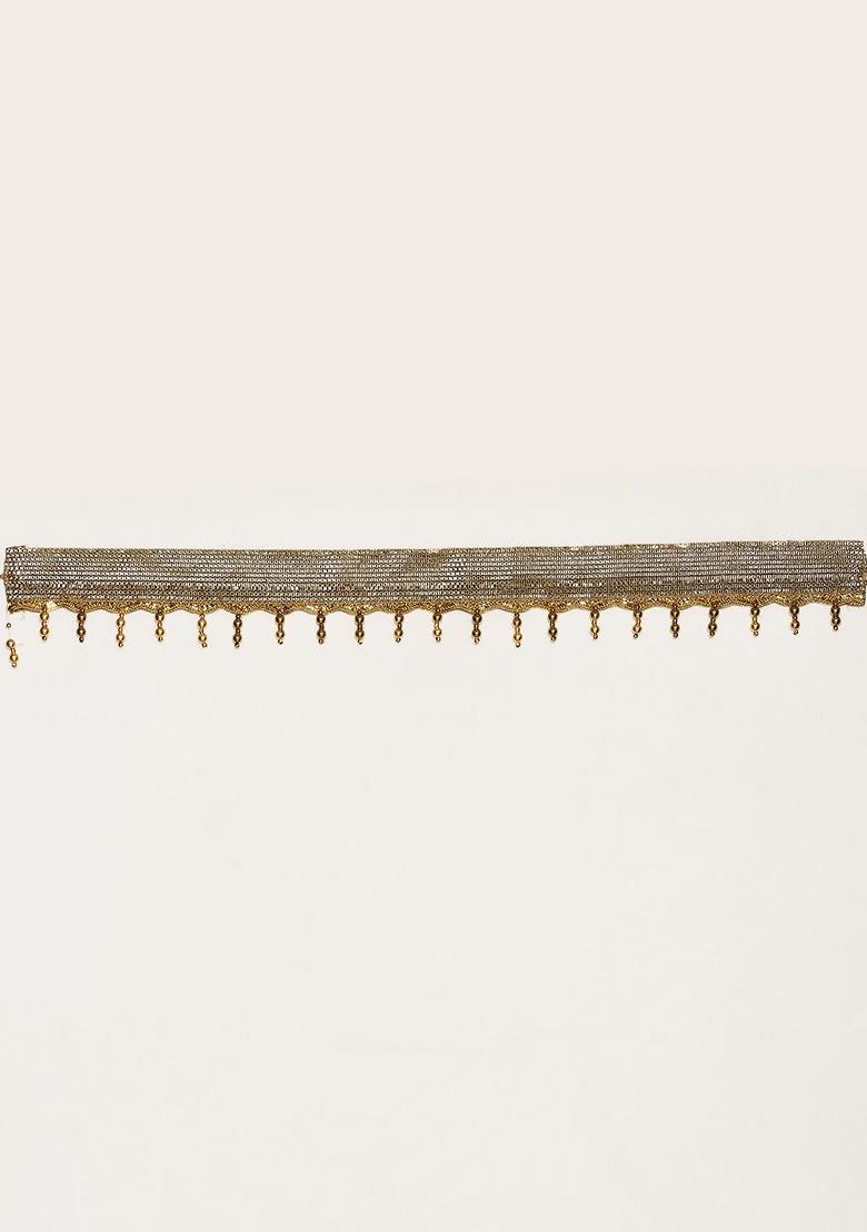 White Woven Design Blended Lehenga Choli - Indya