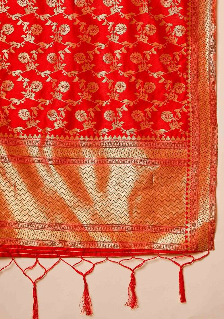 Beige Woven Design Blended Lehenga Choli - Indya