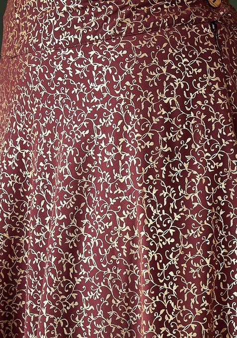 Burgundy Embellished Blended Lehenga Choli