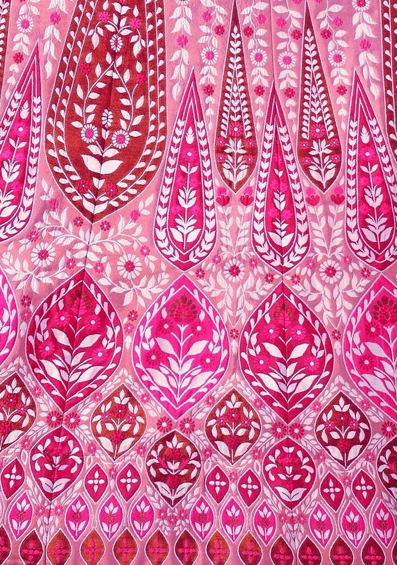 Pink Emboridered Blended Lehenga Choli - Indya