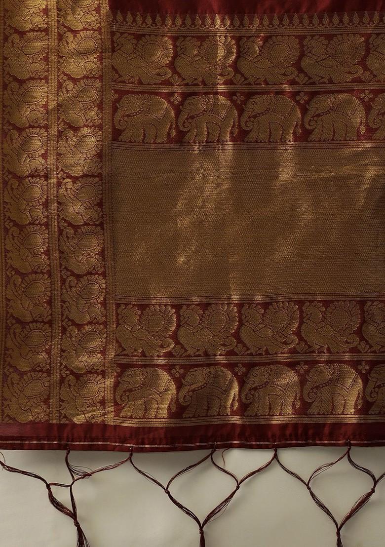 Black Zari Work Blended Lehenga Choli - Indya