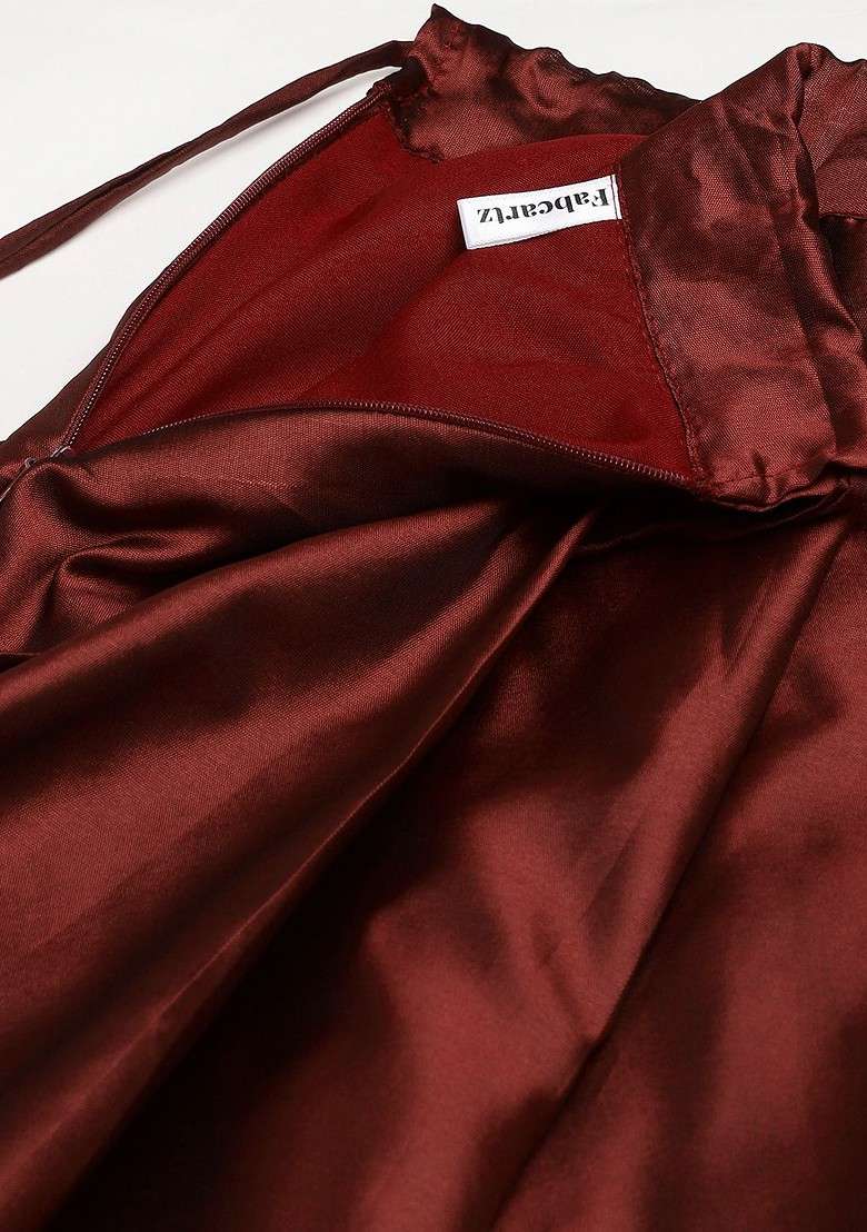 Maroon Zari Work Blended Lehenga Choli - Indya