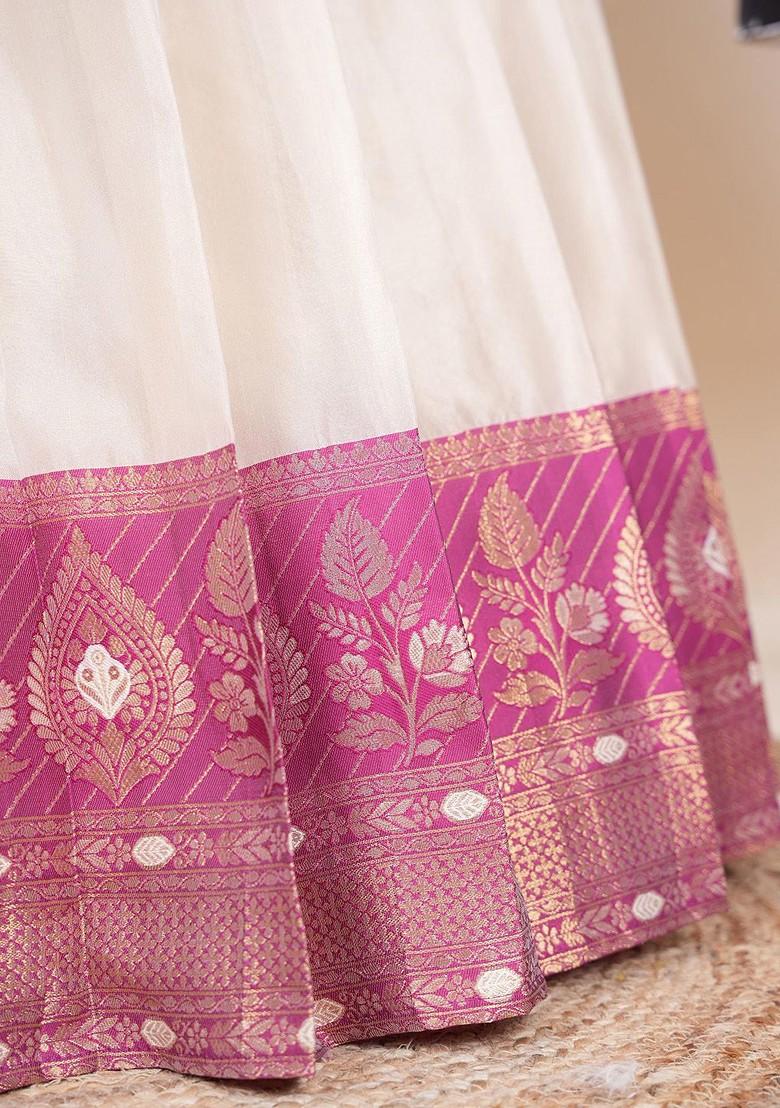 Purple Emboridered Blended Lehenga Choli - Indya