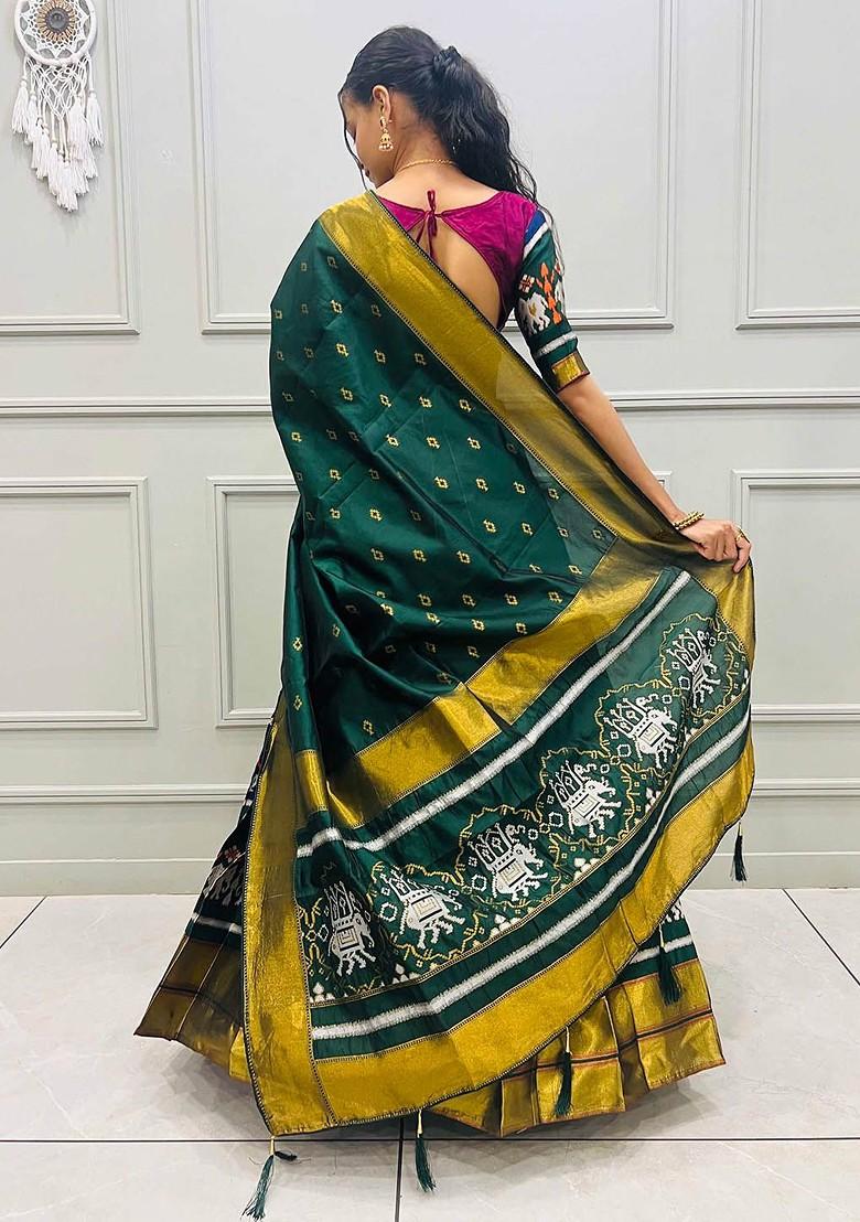 Purple Woven Design Blended Lehenga Choli - Indya