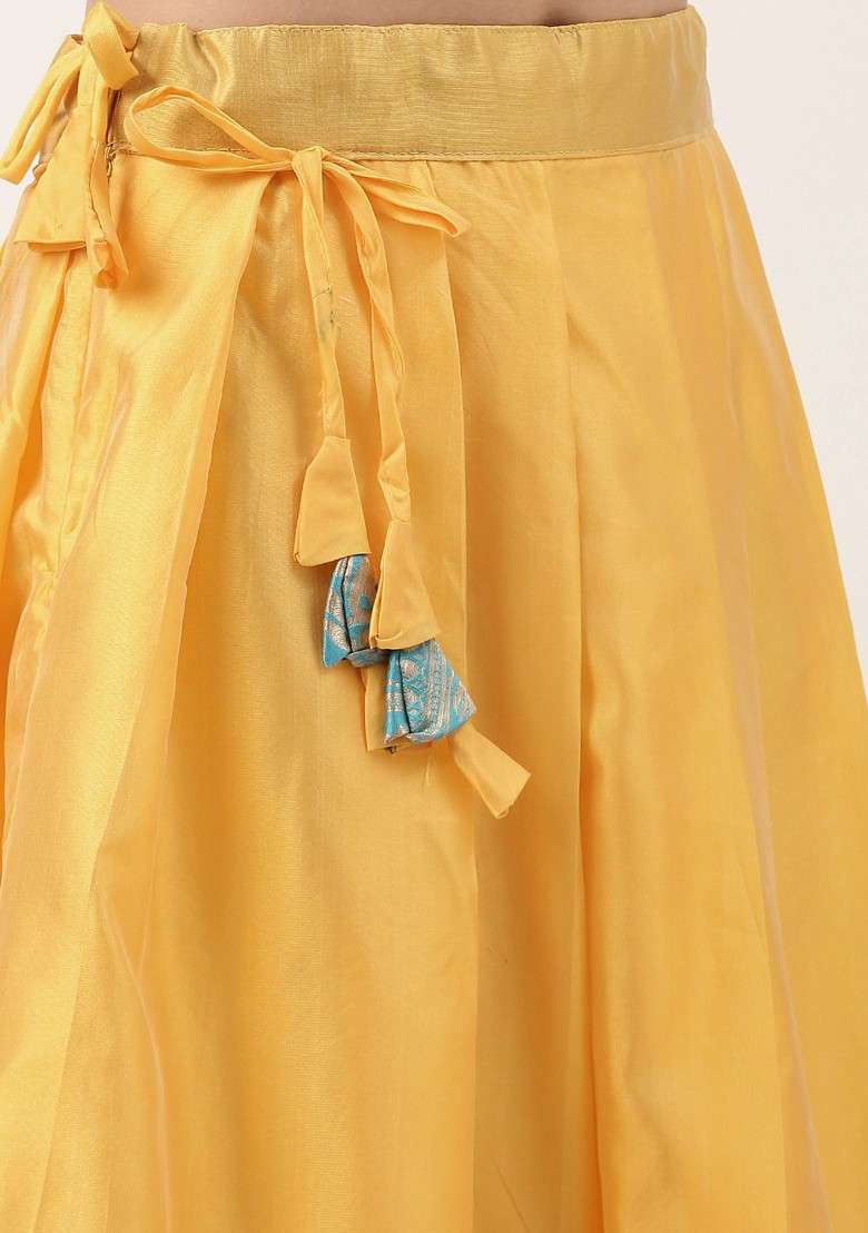 Yellow Emboridered Blended Lehenga Choli - Indya