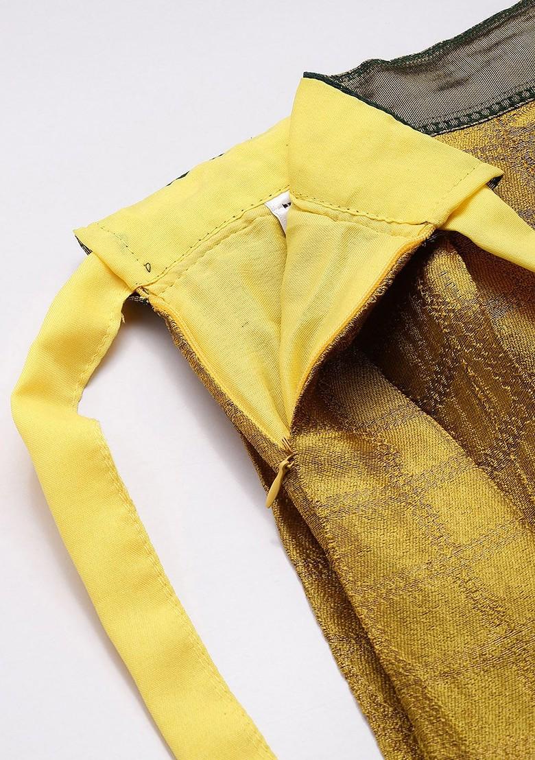 Yellow Sequinned Blended Lehenga Choli - Indya