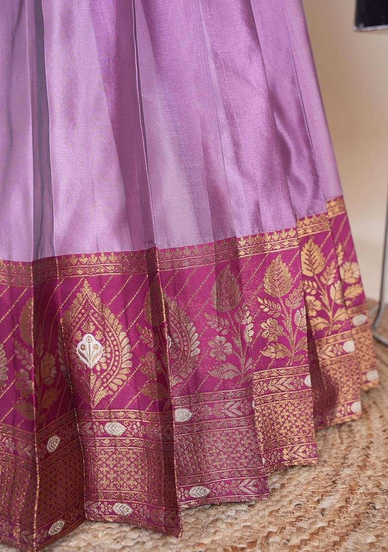 Pink Emboridered Blended Lehenga Choli - Indya