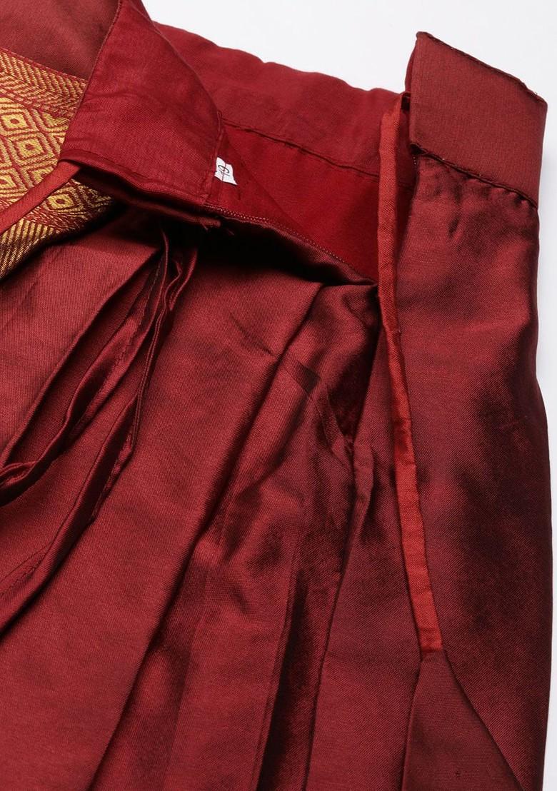 Maroon Emboridered Blended Lehenga Choli - Indya