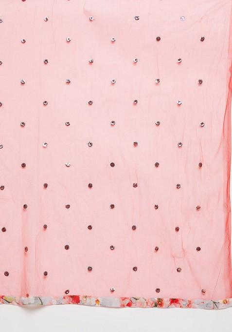 Off White Printed Blended Lehenga Choli