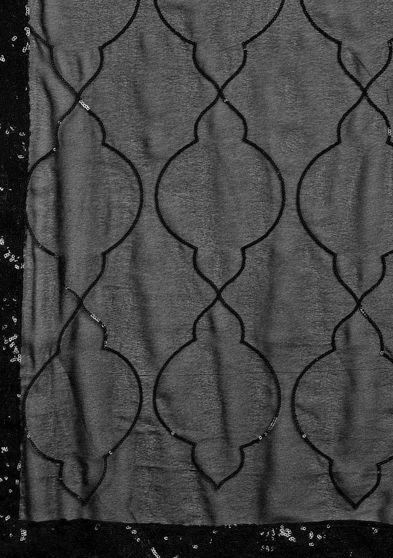 Black Embellished Blended Lehenga Choli - Indya