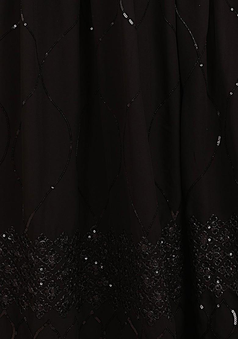 Black Embellished Blended Lehenga Choli - Indya