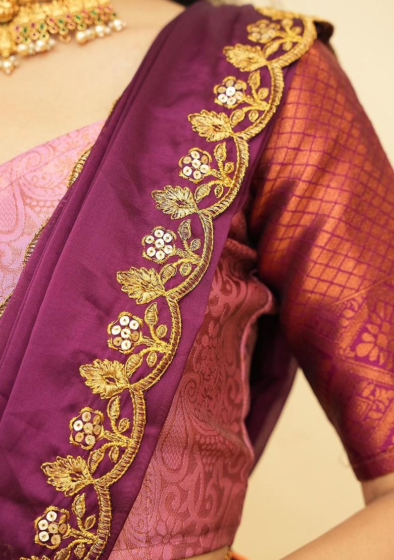 Pink Zari Work Blended Lehenga Choli - Indya