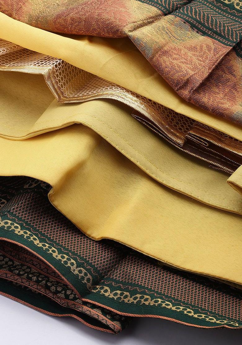 Yellow Emboridered Blended Lehenga Choli - Indya