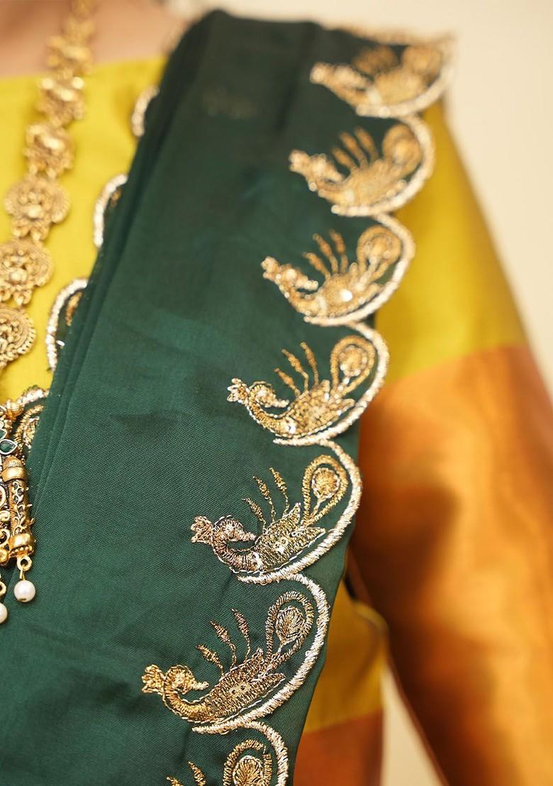 Yellow Emboridered Blended Lehenga Choli - Indya