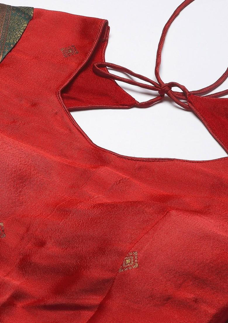 Maroon Zari Work Blended Lehenga Choli - Indya