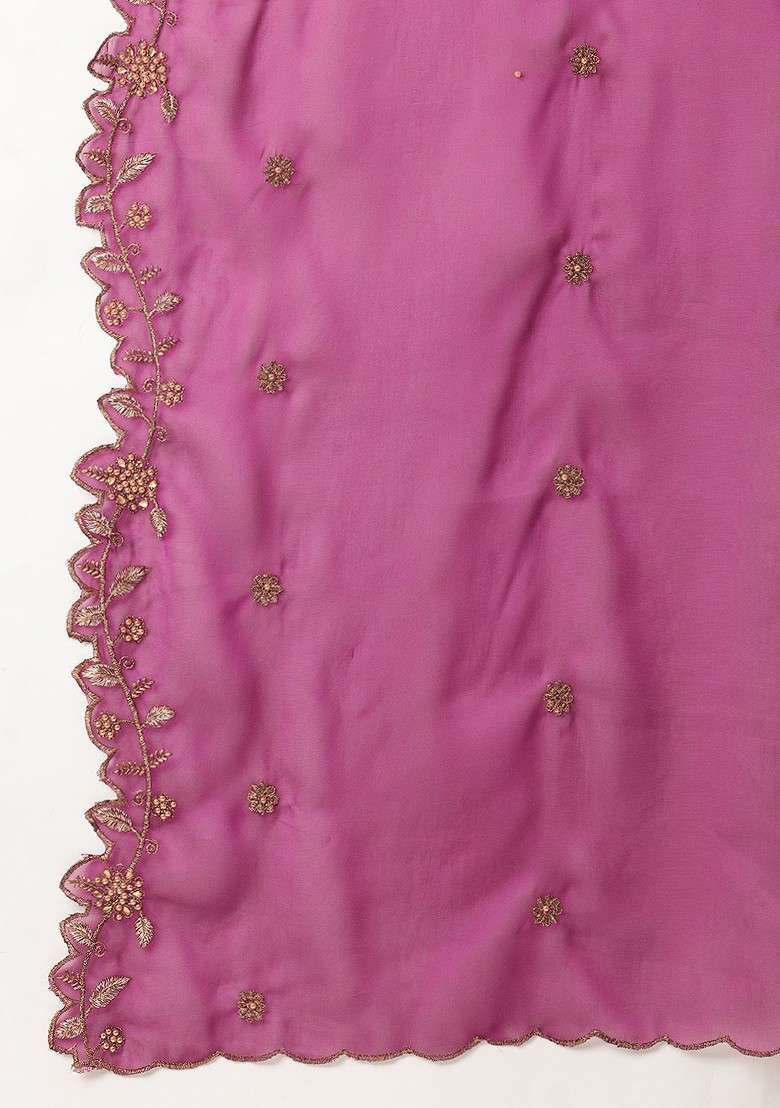 Violet Printed Blended Lehenga Choli - Indya